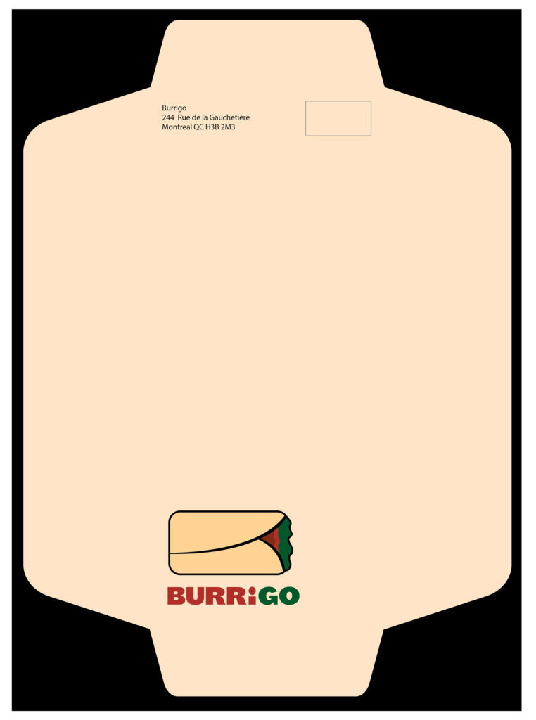 A beige envelope with rounded edges.